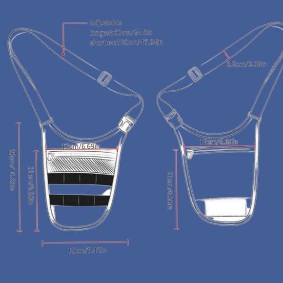 Crossbody Shoulder Bag unisex Underarm anti-deft Waist bag With Molle - Picture 6 of 12